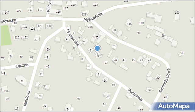 Tychy, Pasterska, 11, mapa Tychów