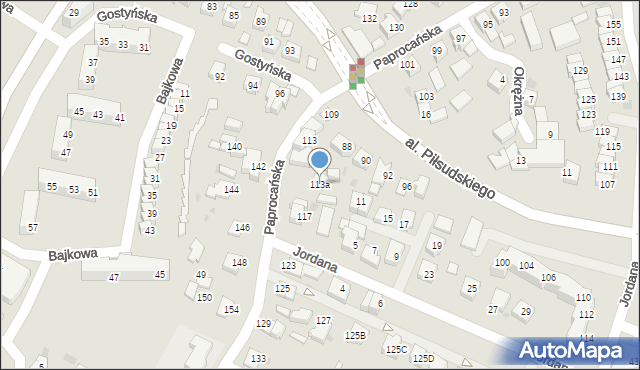 Tychy, Paprocańska, 113a, mapa Tychów