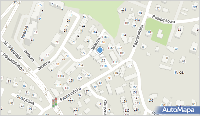Tychy, Paprocańska, 122A, mapa Tychów