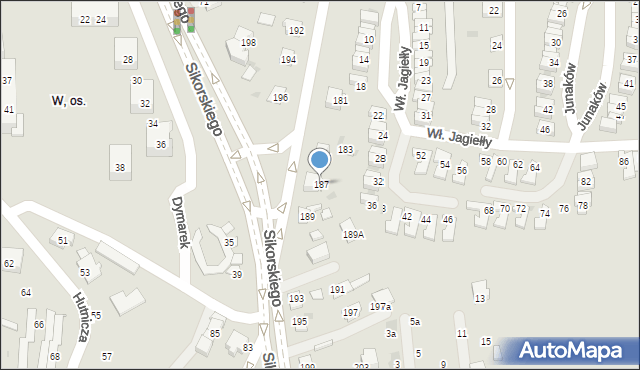 Tychy, Paprocańska, 187, mapa Tychów