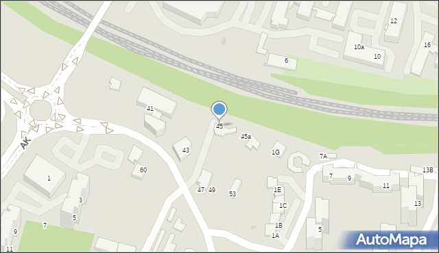 Tychy, Paprocańska, 45, mapa Tychów