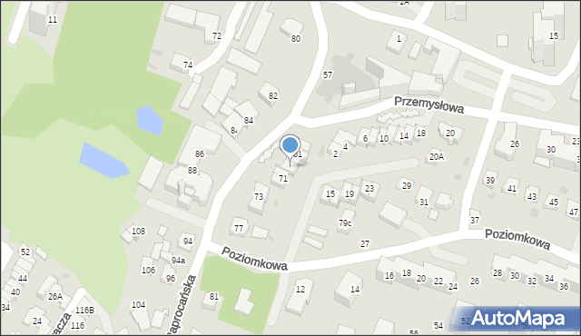 Tychy, Paprocańska, 69, mapa Tychów