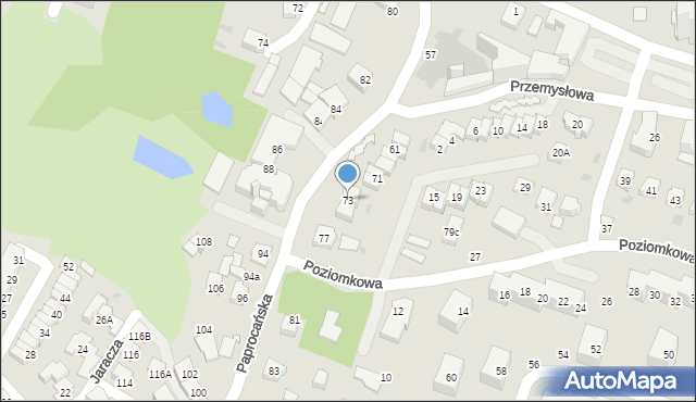 Tychy, Paprocańska, 73, mapa Tychów