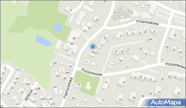 Tychy, Paprocańska, 75, mapa Tychów