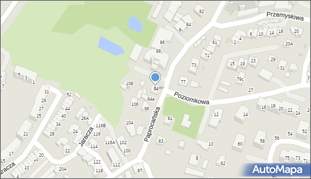 Tychy, Paprocańska, 94, mapa Tychów
