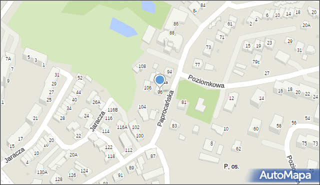 Tychy, Paprocańska, 96, mapa Tychów