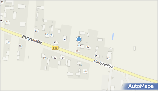 Uchanie, Partyzantów, 91a, mapa Uchanie