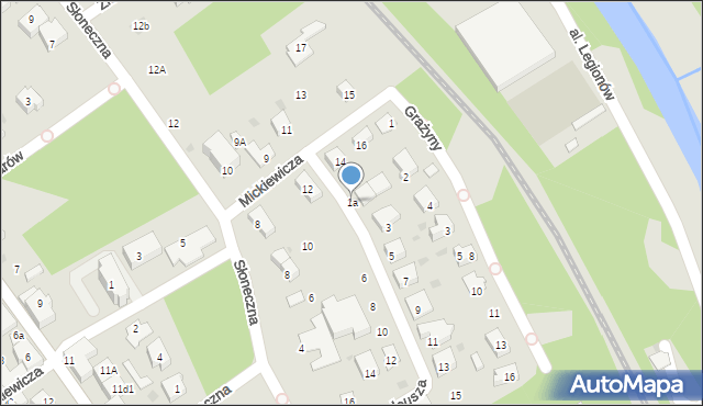 Ustroń, Pana Tadeusza, 1a, mapa Ustroń