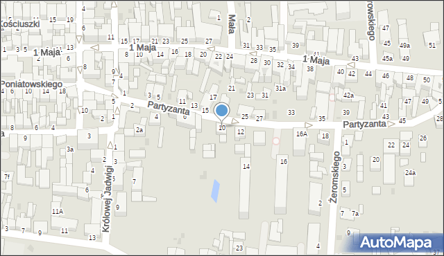 Wąbrzeźno, Partyzanta, 10, mapa Wąbrzeźno