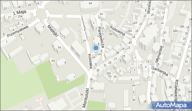 Wałbrzych, Pankiewicza Józefa, 6A, mapa Wałbrzycha