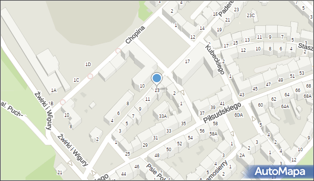 Wałbrzych, Paderewskiego Ignacego Jana, 13, mapa Wałbrzycha