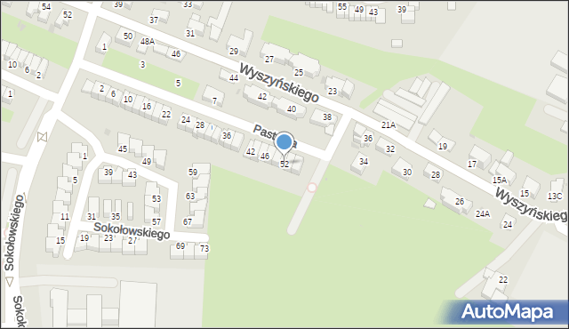 Wałbrzych, Pasteura Luisa, 52, mapa Wałbrzycha