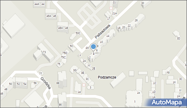 Wałbrzych, Palisadowa, 4, mapa Wałbrzycha