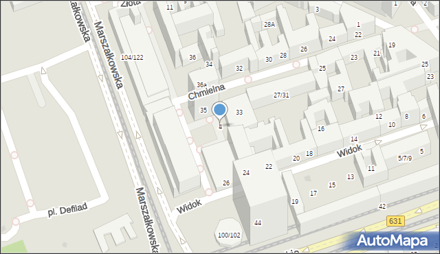 Warszawa, Pasaż Wiecheckiego-Wiecha Stefana, 4, mapa Warszawy