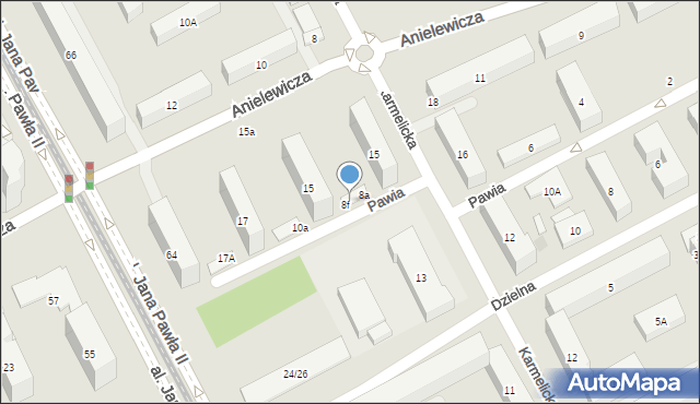 Warszawa, Pawia, 8e, mapa Warszawy