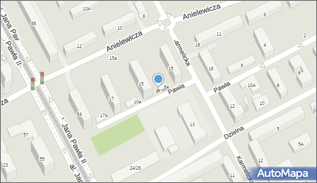 Warszawa, Pawia, 8f, mapa Warszawy