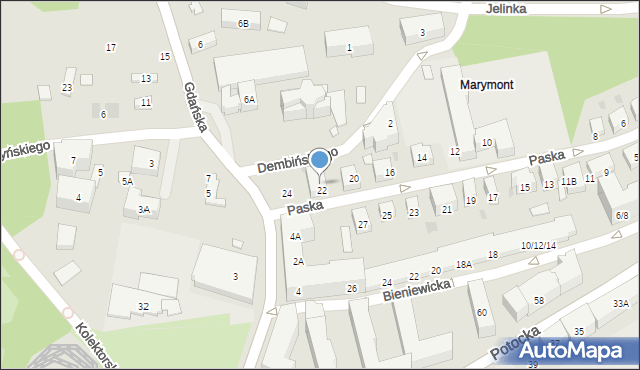 Warszawa, Paska Jana Chryzostoma, 22A, mapa Warszawy