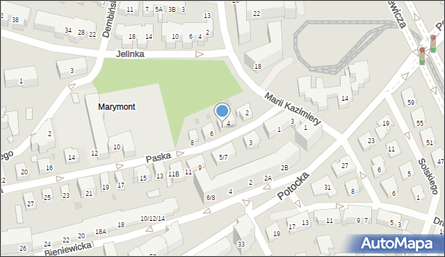 Warszawa, Paska Jana Chryzostoma, 4A, mapa Warszawy