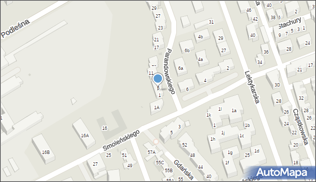 Warszawa, Parandowskiego Jana, 3, mapa Warszawy