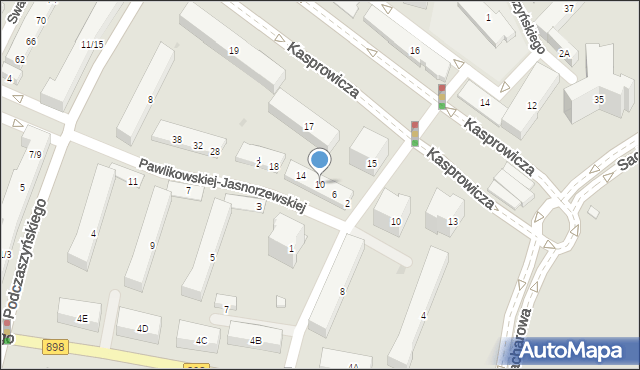 Warszawa, Pawlikowskiej-Jasnorzewskiej Marii, 10, mapa Warszawy