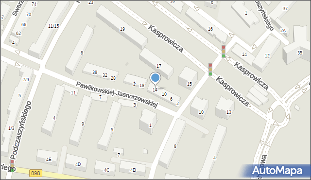 Warszawa, Pawlikowskiej-Jasnorzewskiej Marii, 14, mapa Warszawy