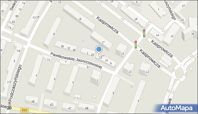 Warszawa, Pawlikowskiej-Jasnorzewskiej Marii, 16, mapa Warszawy