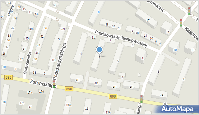 Warszawa, Pawlikowskiej-Jasnorzewskiej Marii, 9, mapa Warszawy