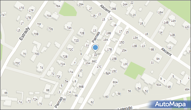 Warszawa, Parnas, 12, mapa Warszawy