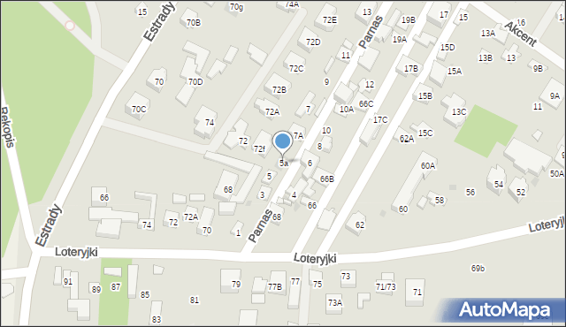 Warszawa, Parnas, 5a, mapa Warszawy