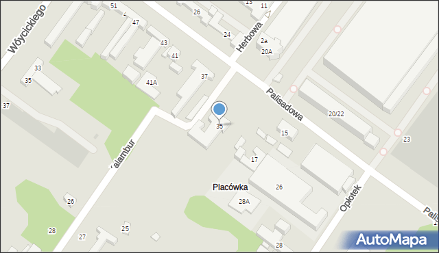 Warszawa, Palisadowa, 35, mapa Warszawy