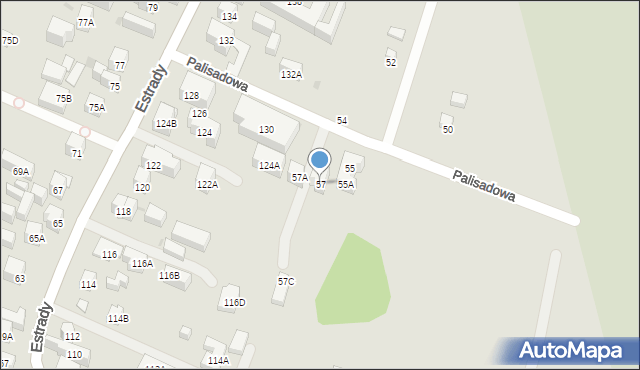 Warszawa, Palisadowa, 57, mapa Warszawy