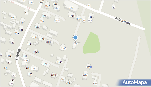 Warszawa, Palisadowa, 57C, mapa Warszawy