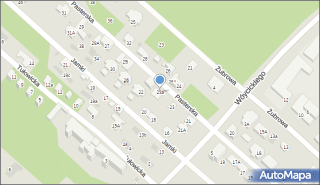 Warszawa, Pasterska, 23a, mapa Warszawy