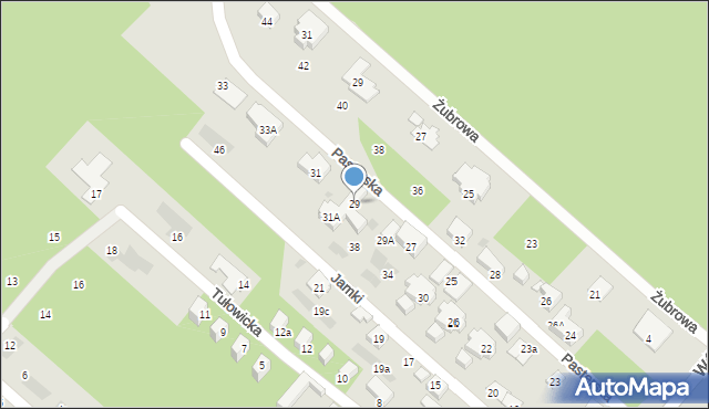 Warszawa, Pasterska, 29, mapa Warszawy