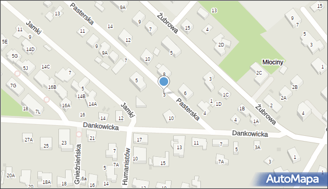 Warszawa, Pasterska, 3, mapa Warszawy