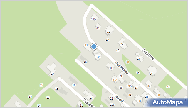 Warszawa, Pasterska, 33B, mapa Warszawy