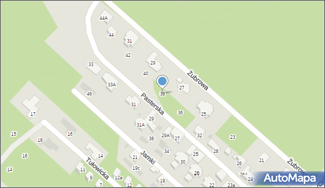Warszawa, Pasterska, 38, mapa Warszawy