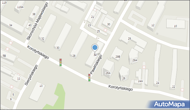 Warszawa, Pawińskiego Adolfa, 34, mapa Warszawy