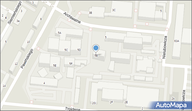 Warszawa, Pawińskiego Adolfa, 5B, mapa Warszawy