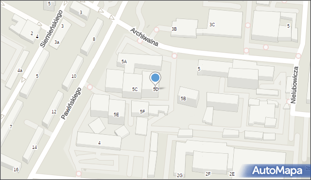 Warszawa, Pawińskiego Adolfa, 5D, mapa Warszawy