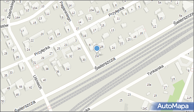 Warszawa, Paganiniego Niccolo, 2/4, mapa Warszawy