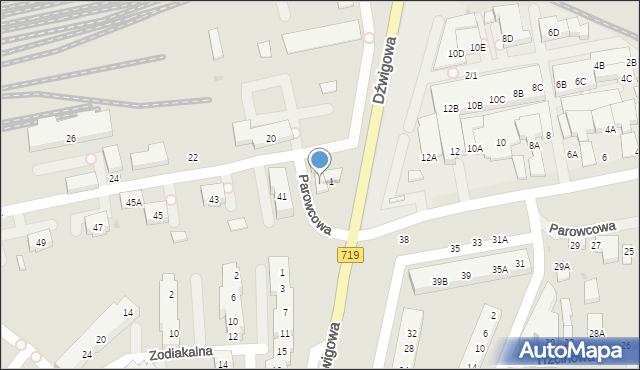 Warszawa, Parowcowa, 16, mapa Warszawy