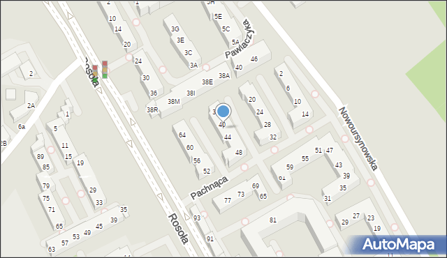 Warszawa, Pachnąca, 42, mapa Warszawy