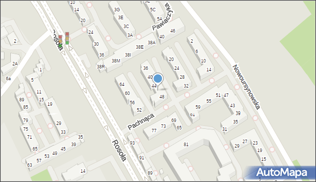 Warszawa, Pachnąca, 46, mapa Warszawy