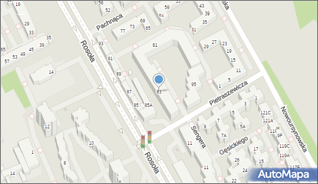 Warszawa, Pachnąca, 83, mapa Warszawy