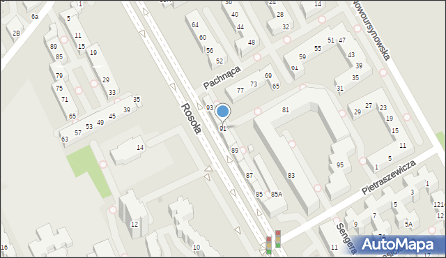 Warszawa, Pachnąca, 91, mapa Warszawy