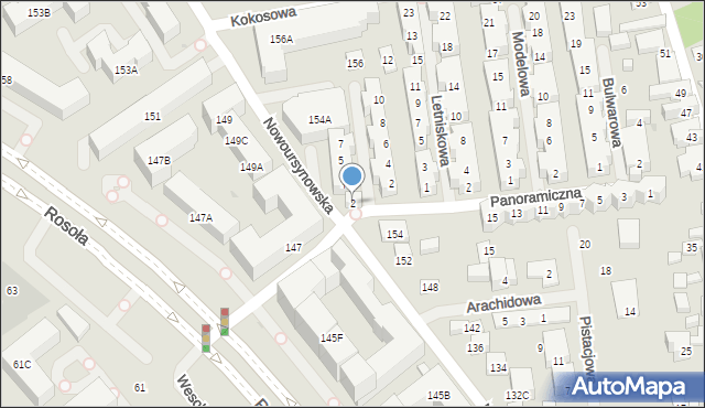 Warszawa, Panoramiczna, 2, mapa Warszawy