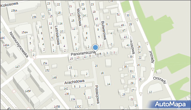 Warszawa, Panoramiczna, 7, mapa Warszawy