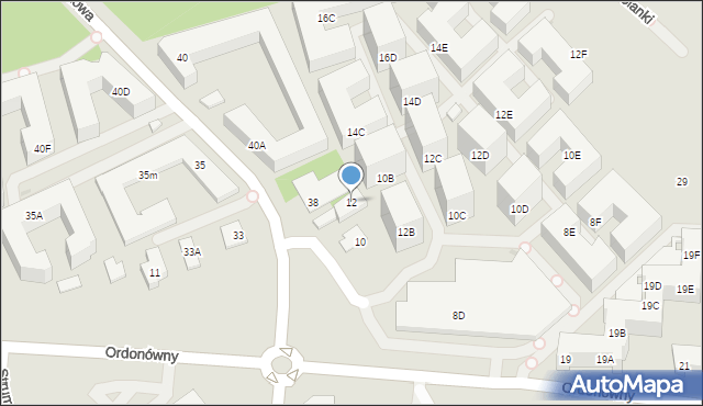 Warszawa, Pasłęcka, 12, mapa Warszawy