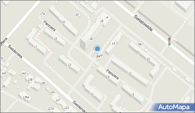 Warszawa, Pancera Feliksa, 14a, mapa Warszawy